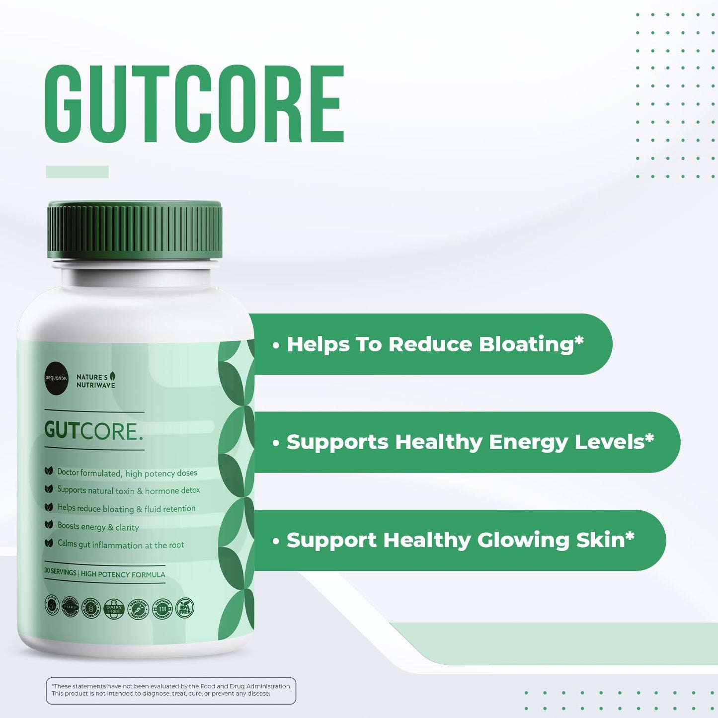 Nature's NutriWave Sequente GutCore Bacillus Coagulans & Ginger Gummies, 30 Count