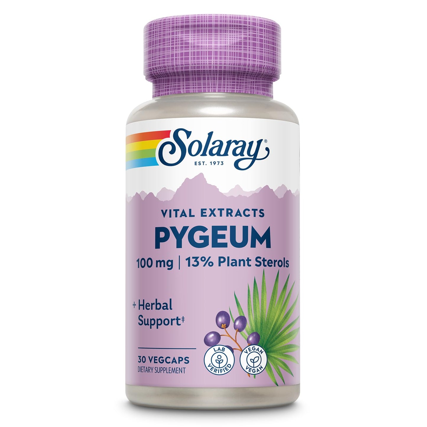 SOLARAY Pygeum Bark Extract One Daily 100mg Capsule, 30 VegCaps