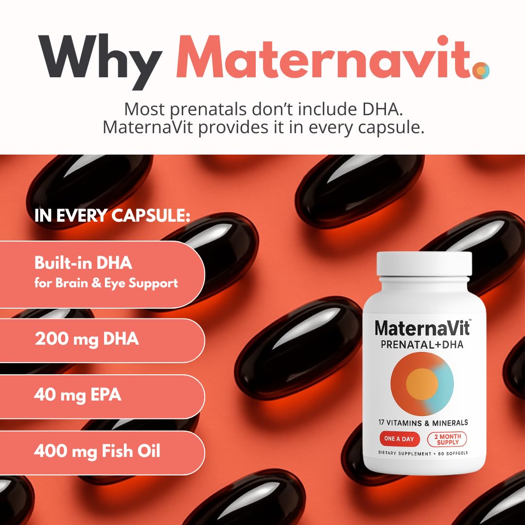 AlphaHealth+ MaternaVit 1 a day Prenatal Vitamins Softgels 60 Count