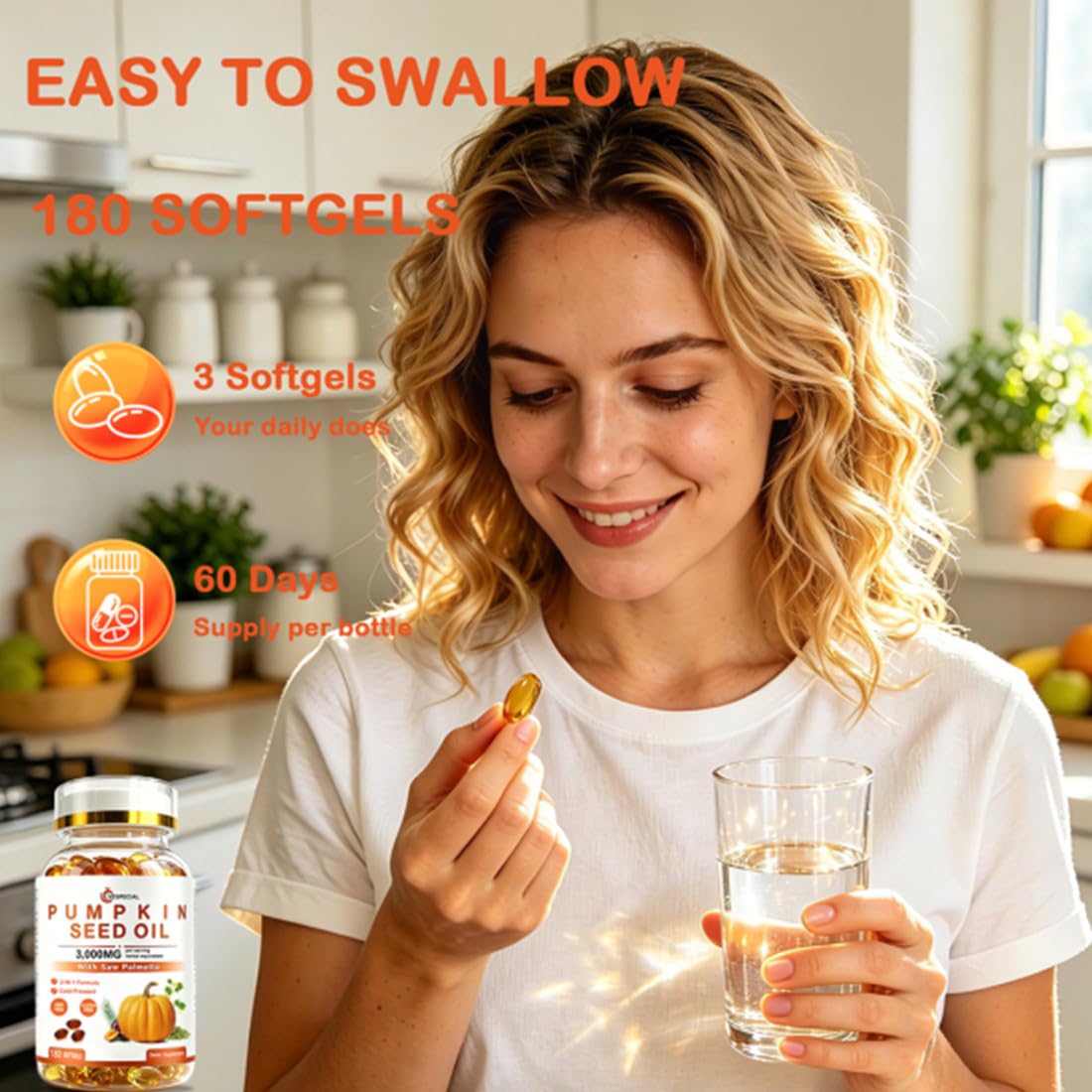 Vespecial Pumpkin Seed Oil with Saw Palmetto 180 Softgels