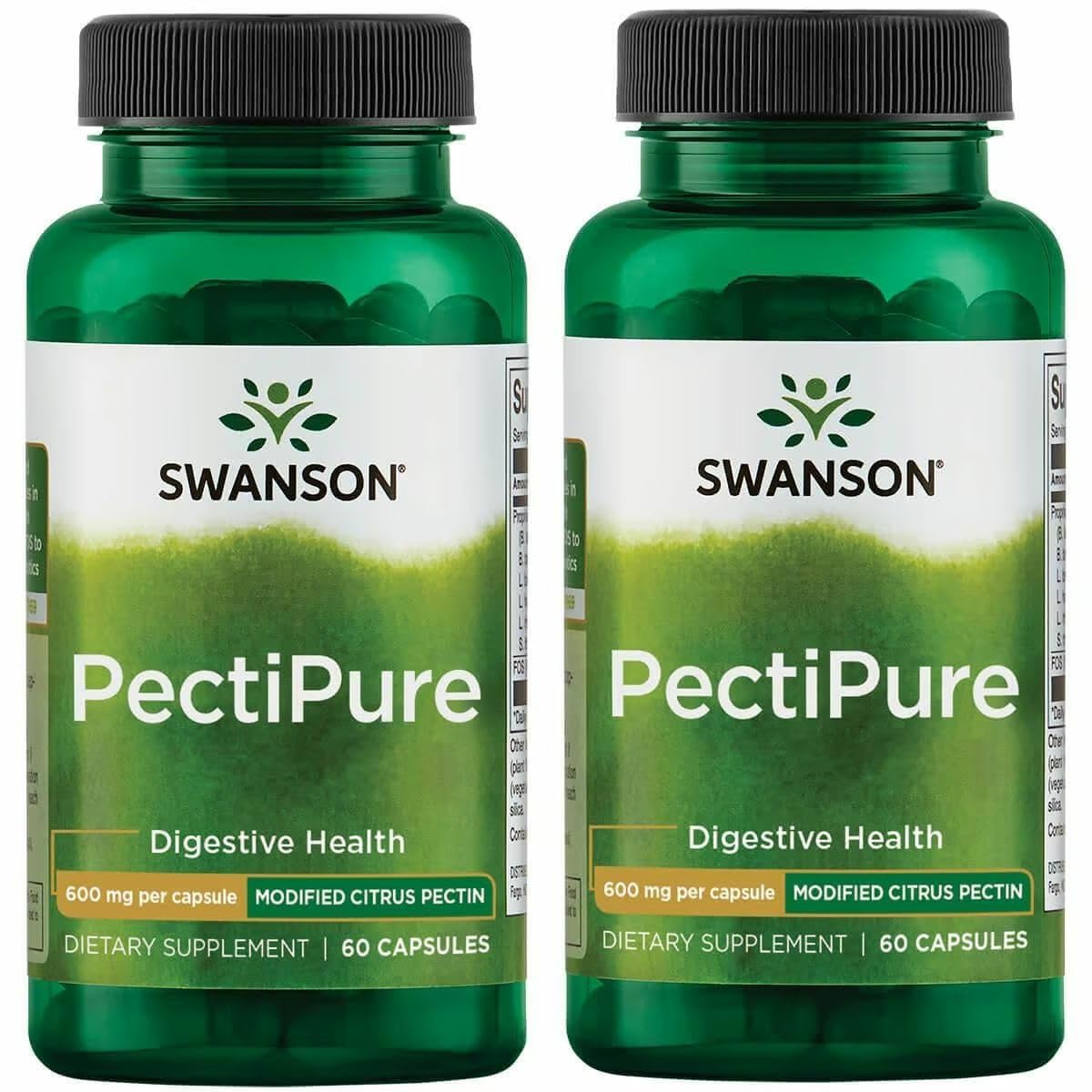 Swanson PectiPure Modified Citrus Pectin Cellular and Digestive Health Supplement - 82% Galacturonic Acid, 120 Capsules
