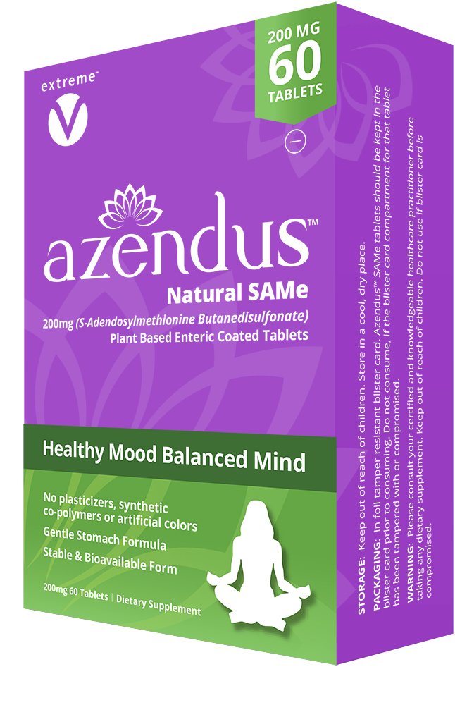 Extreme V Azendus Mood 200mg S-Adendosylmethionine Butanedisulfonate Tablets, 120 Tablets