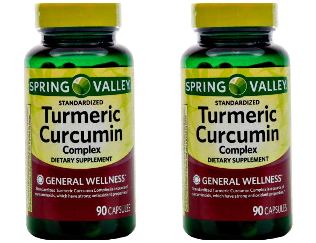 Spring Valley Standardized Turmeric Curcumin Dietary Supplement Capsules, 500 mg, 180 Capsules
