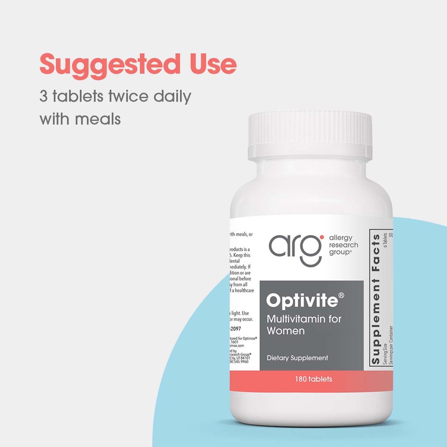 Optimox ARG Optivite Women’s Multivitamin Multimineral Tablet 180 Count