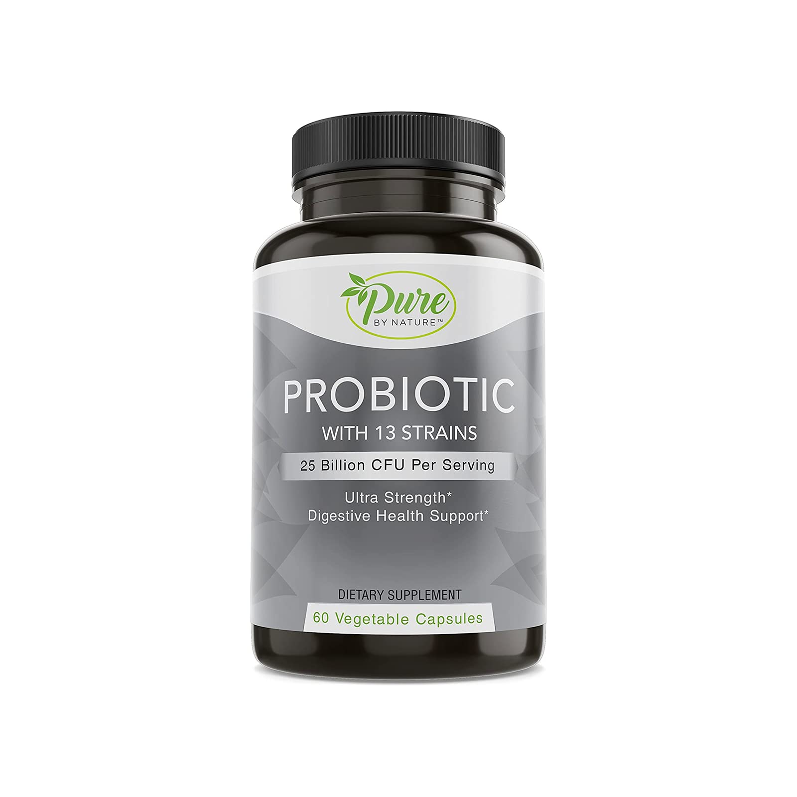 Pure By Nature Probiotics for Women & Men, 13 Strains, 25 Billion CFU, 60 Capsules