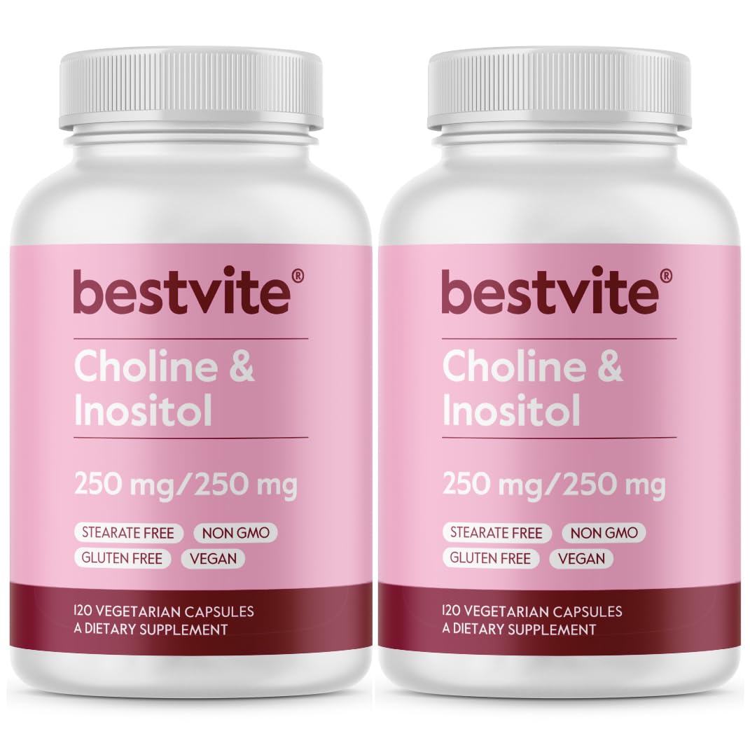 BESTVITE Choline Inositol 250mg/250mg Capsule, 240 Count
