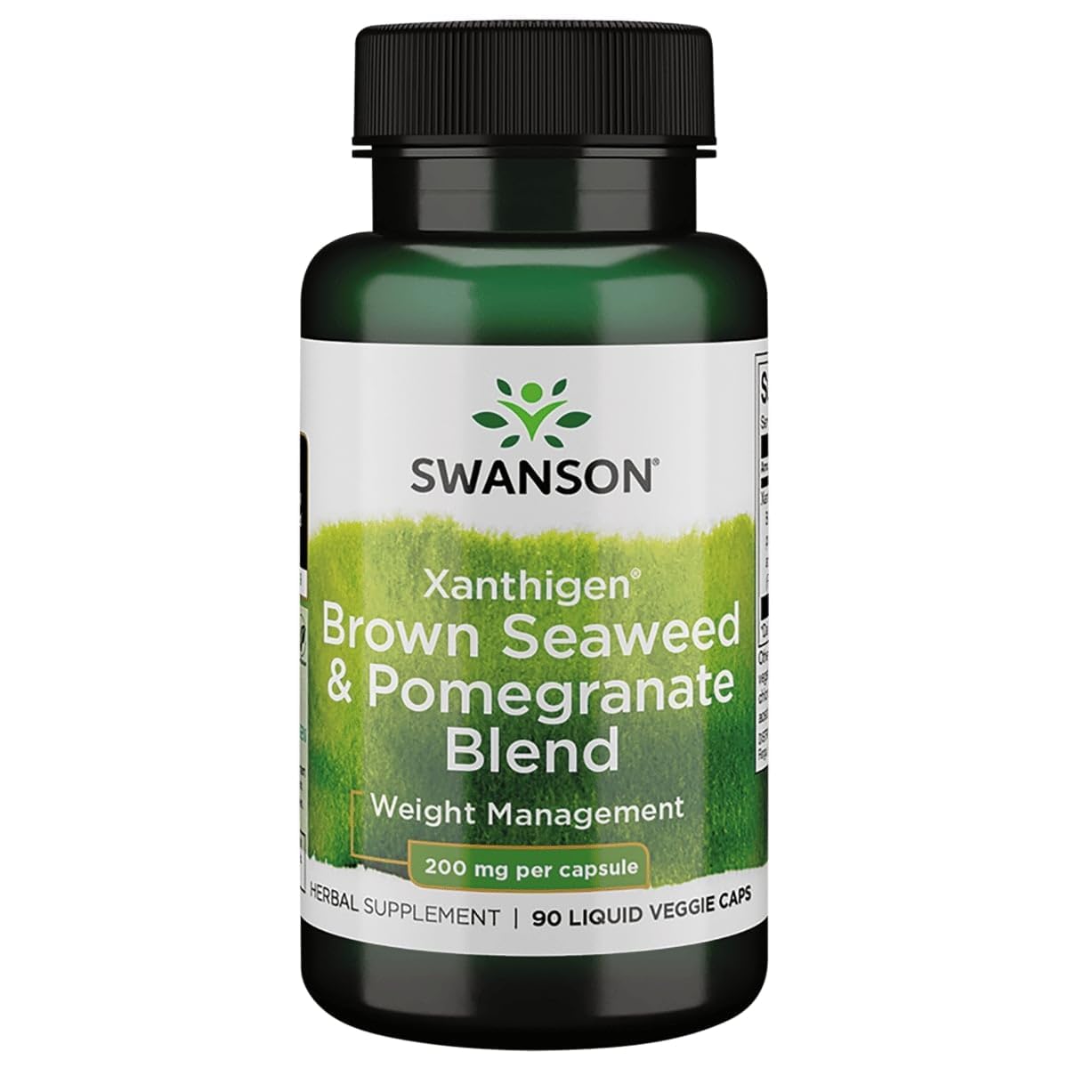 Swanson Xanthigen Brown Seaweed & Pomegranate Blend 200 mg Liquid Veggie Capsules 90 Count