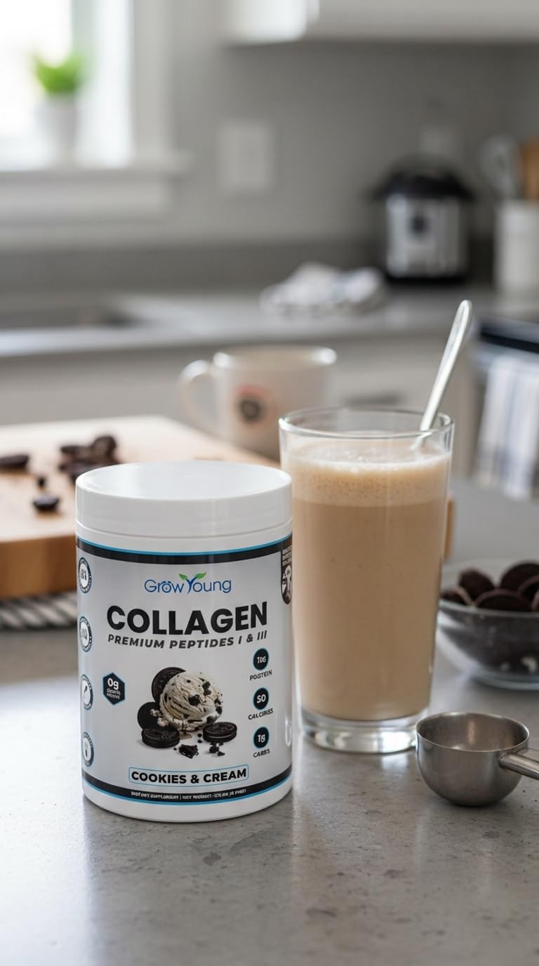 Grow Young Fitness Cookies & Cream Collagen Protein Powder, 13.5 Ounce