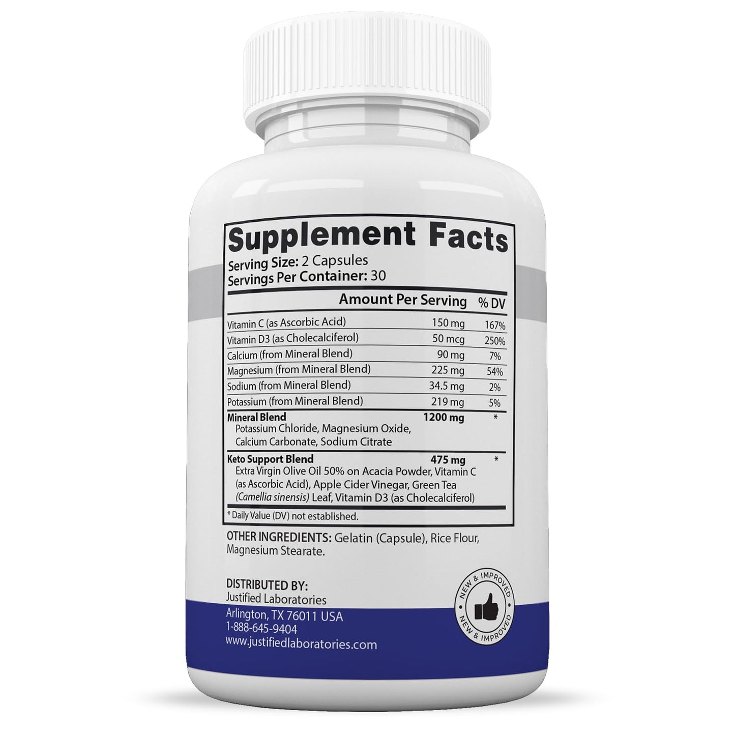 Justified Laboratories Keto Thrive Keto ACV Extreme Capsules 60 Count