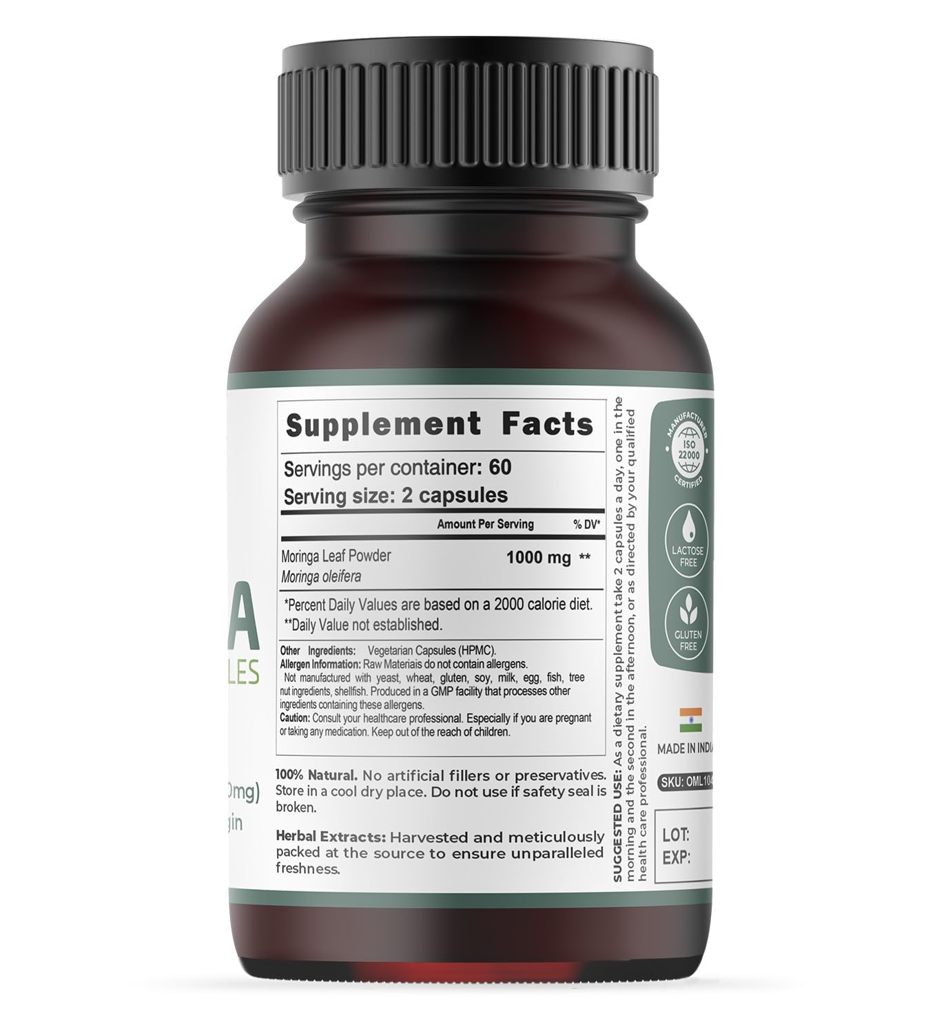 Essenzefruits Moringa Capsules 120 Count