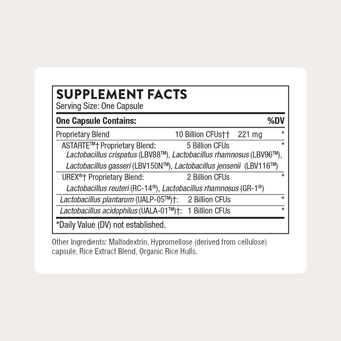THORNE Women's Daily Probiotic Capsules 30 Count