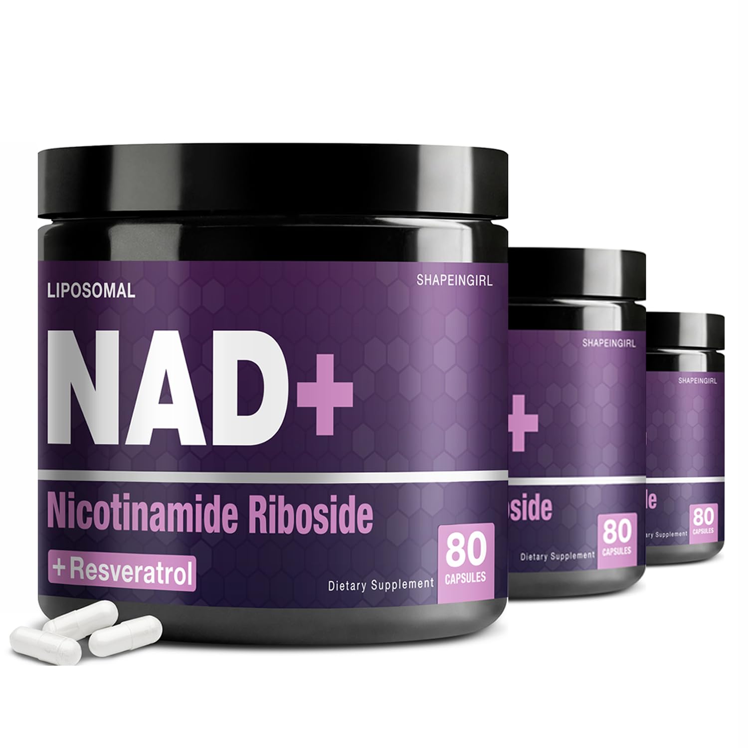 SHAPEINGIRL NAD Supplement Liposomal Nicotinamide Riboside Resveratrol 900mg, 240 Capsules