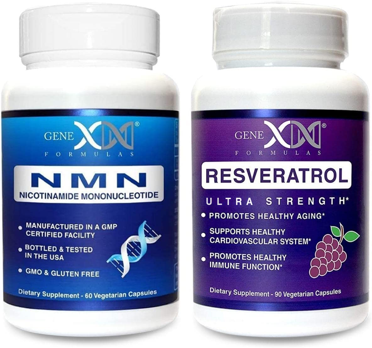 Genex Formulas NMN and Resveratrol Dynamic Duo Capsules, 150 Count