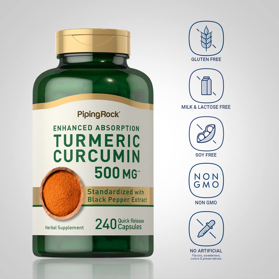 Piping Rock Turmeric Curcumin Supplement 240 Capsules