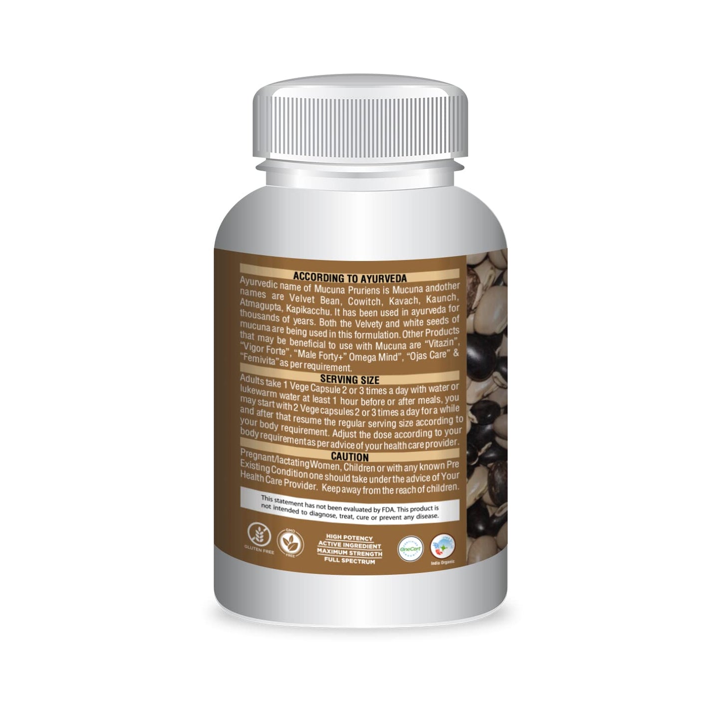 Herbsforever Mucuna Pruriens Extra Strength 15:1 Extract, Equiv. to 4990mg Seed Powder per Serving, Brain & Nervous Health, Body Mass Muscles (Natural 30% L-Dapa), 60 Veg Capsules