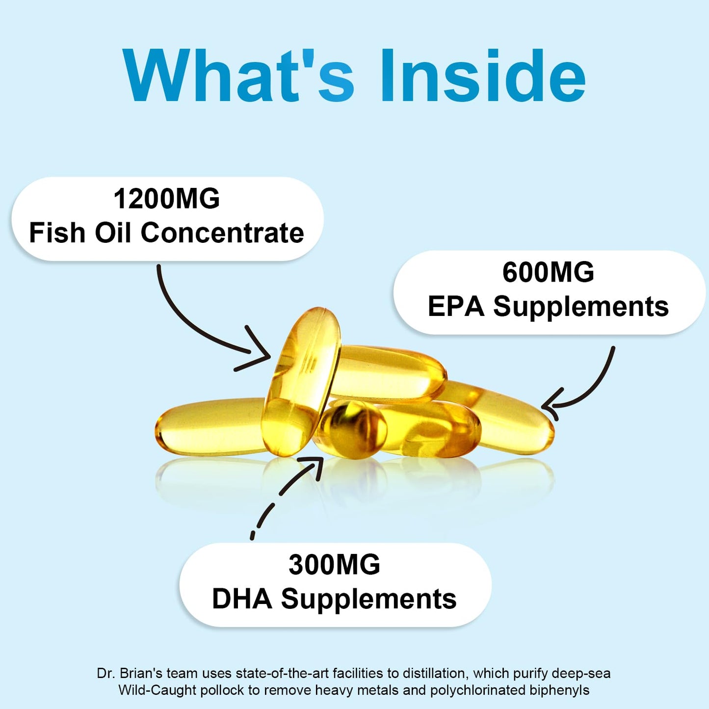 DR.BRIAN ROETTGER Odorless Omega-3 Fish Oil Supplement 1200 mg Capsule, 180 Count