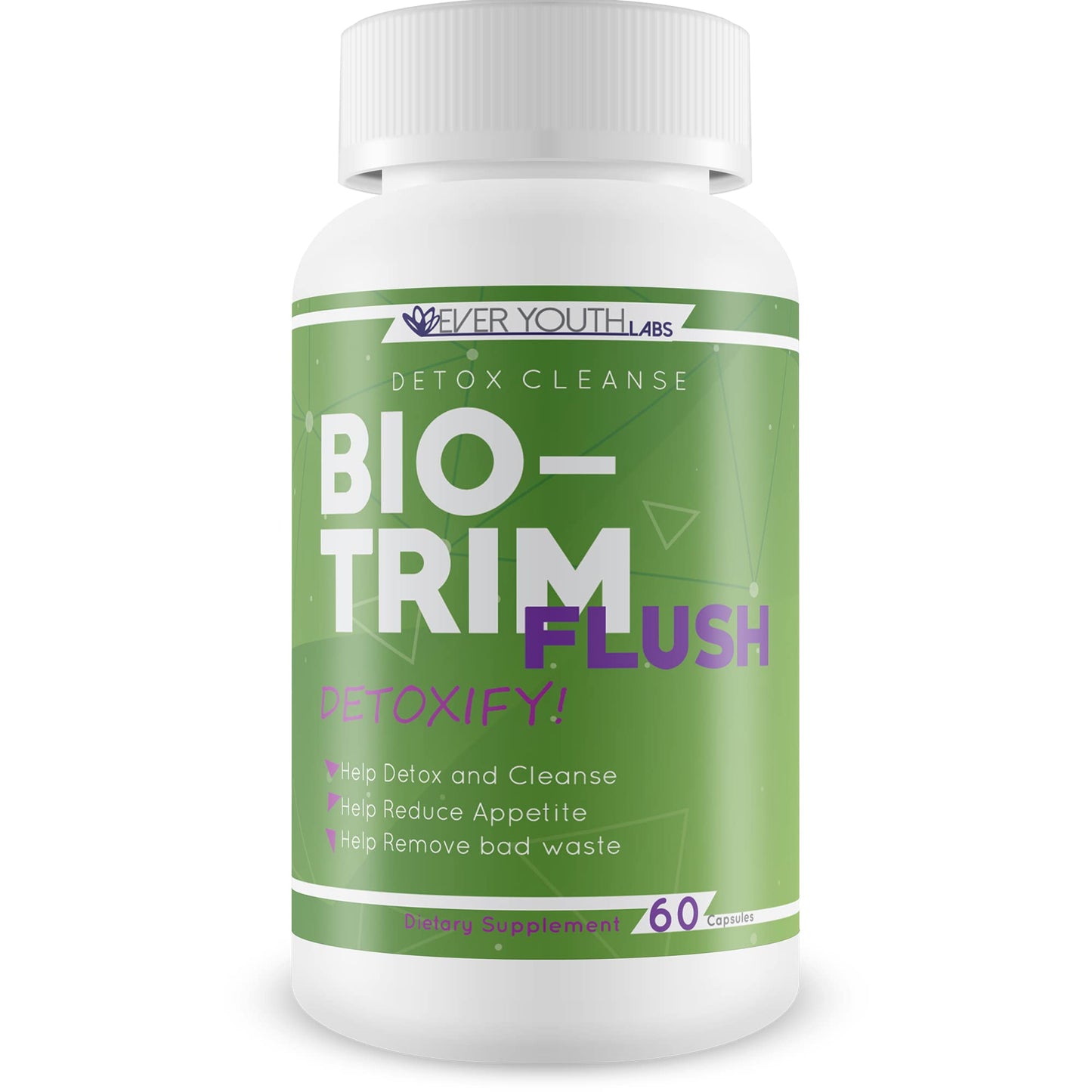 Ever Youth Labs Bio Trim Flush Colon Cleanse Detox with Probiotics Capsule, 60 Count
