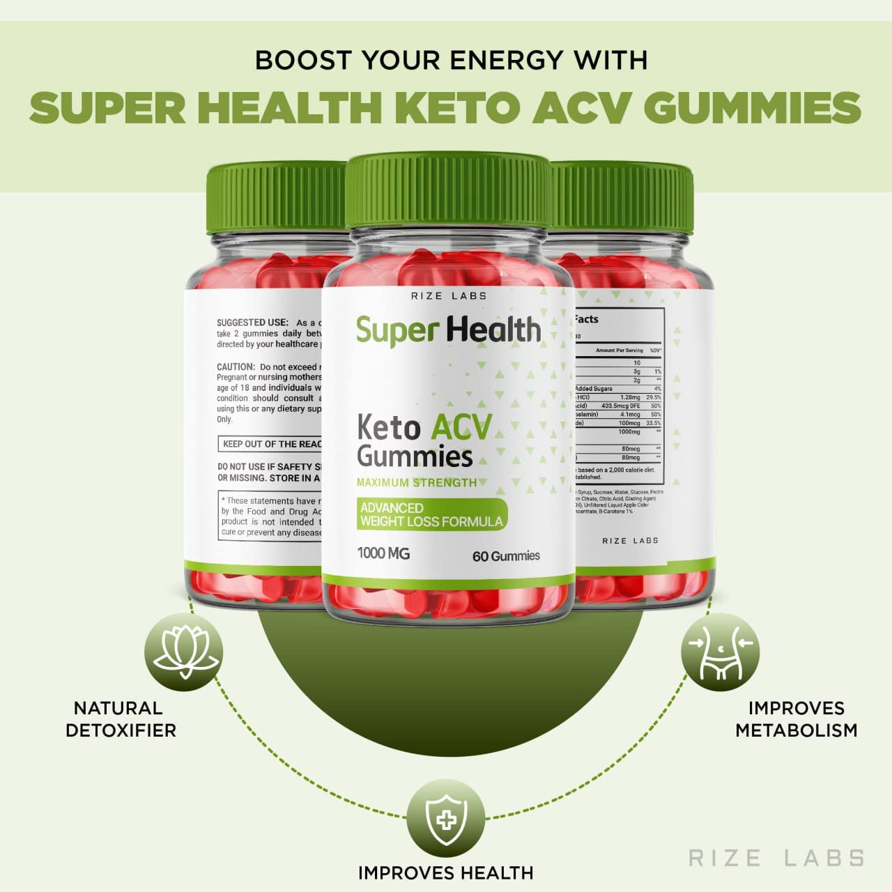 Rize Labs Super Health Keto ACV Gummies Gummy 300 Gummies