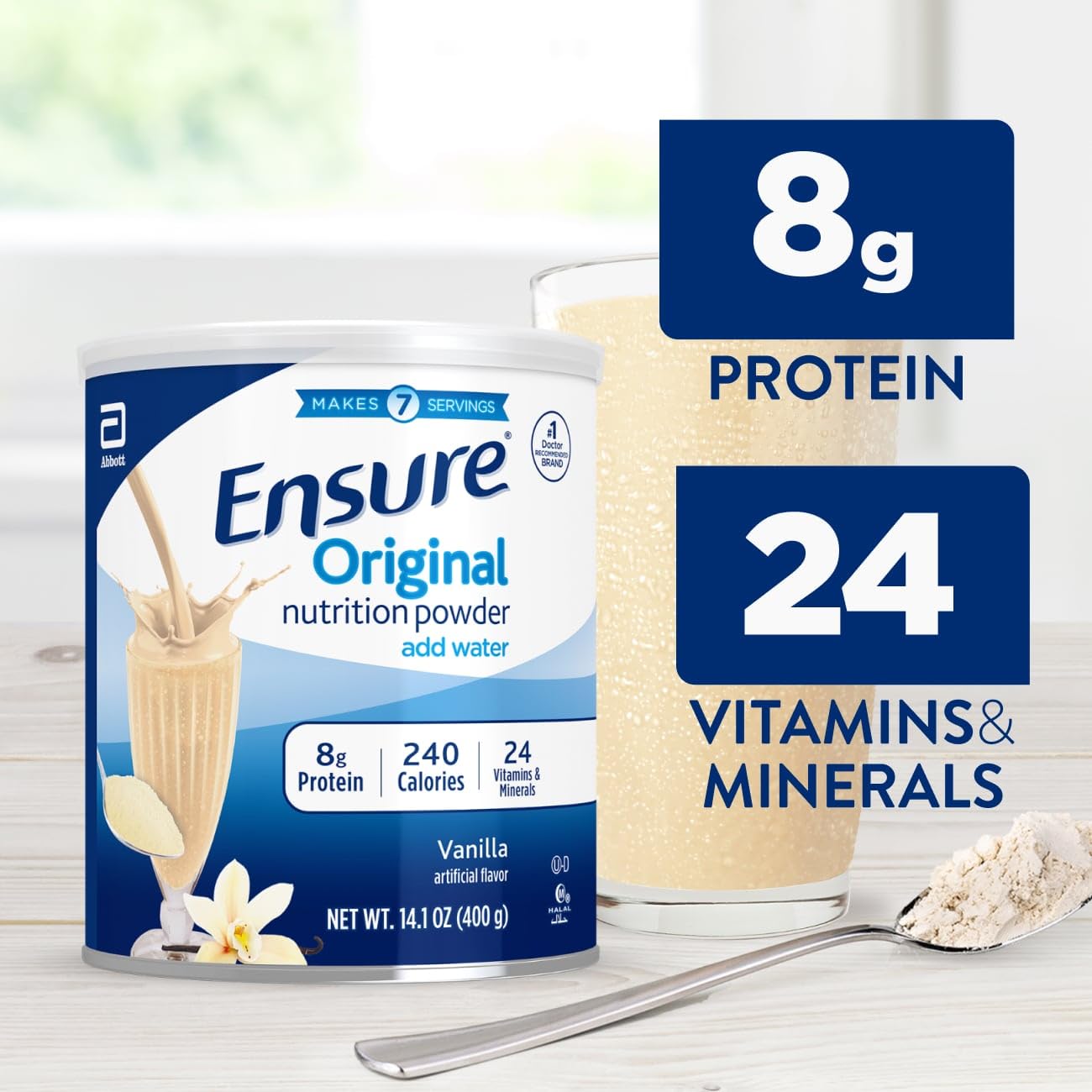 Ensure Original Nutrition Powder with 9g Protein per Serving, Vanilla, Powder, 14 Ounces