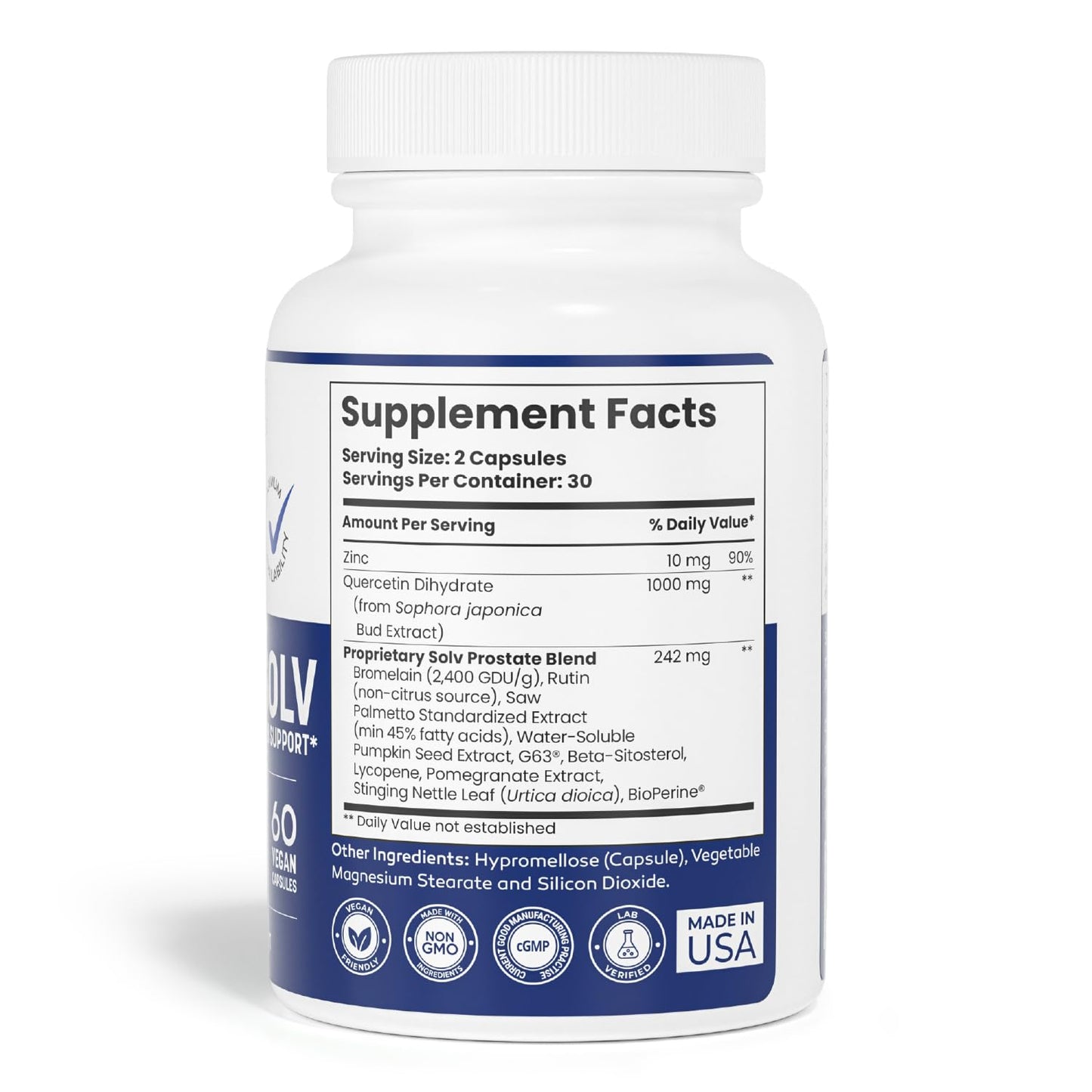 SOLV NATURALS PROSTASOLV Prostate Support for Men's Health Capsules 60 Capsules