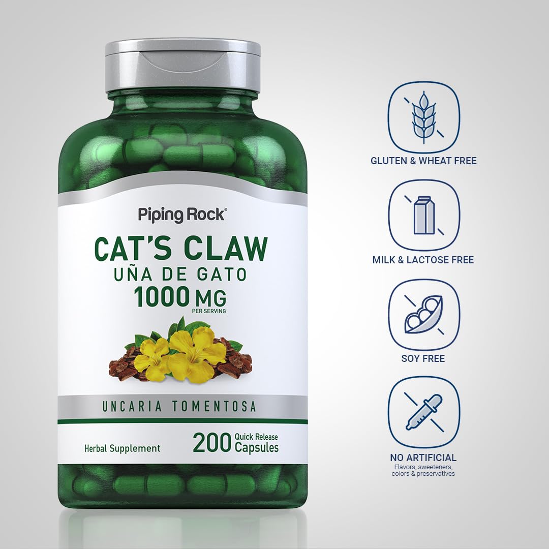 Piping Rock Cat's Claw Herb Supplement Capsule 200 Capsules