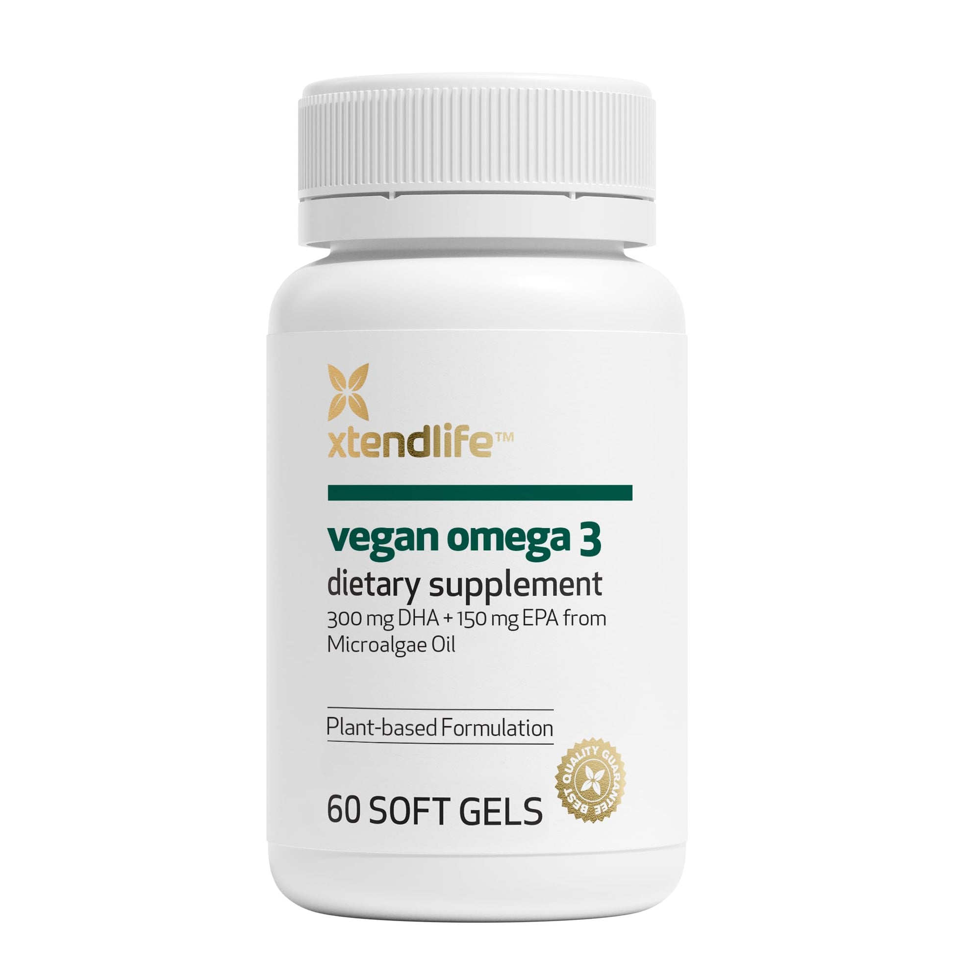 Xtendlife Vegan Omega 3 DHA & EPA for Heart, Brain & Joint Support Softgels 60 Count