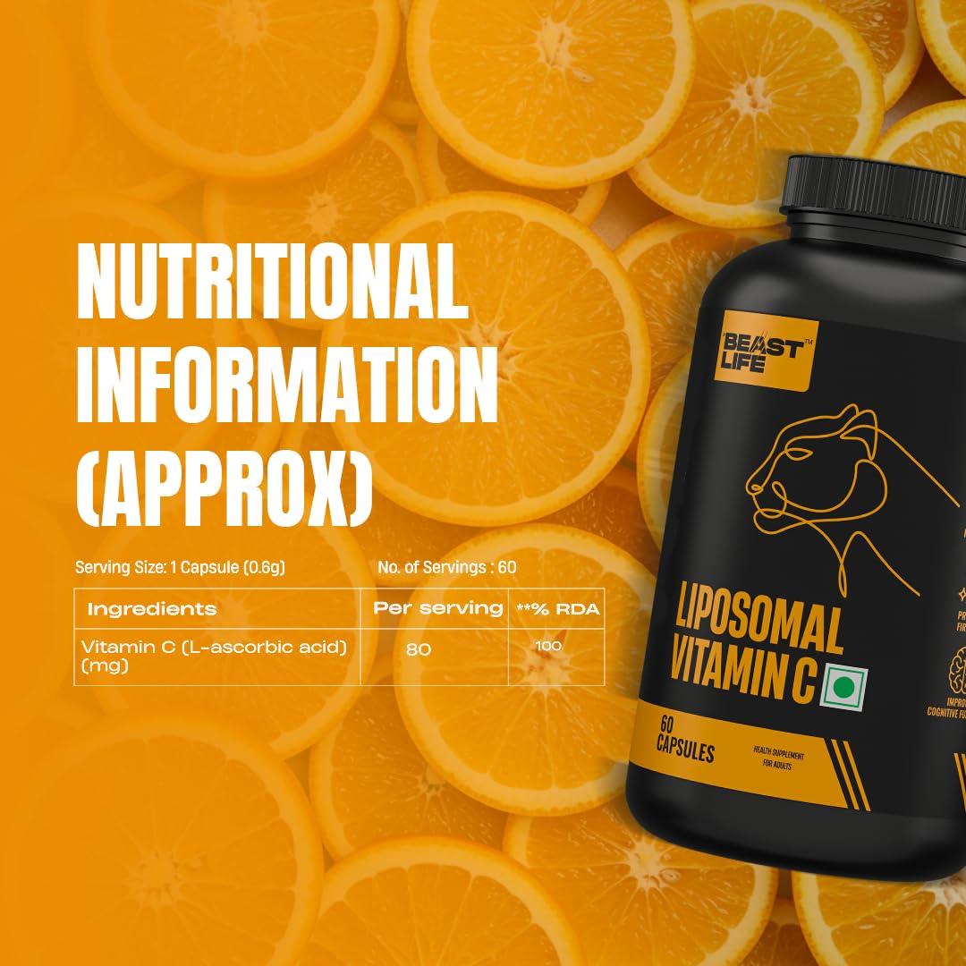 BEASTLIFE Liposomal Vitamin C Capsule 60 Count
