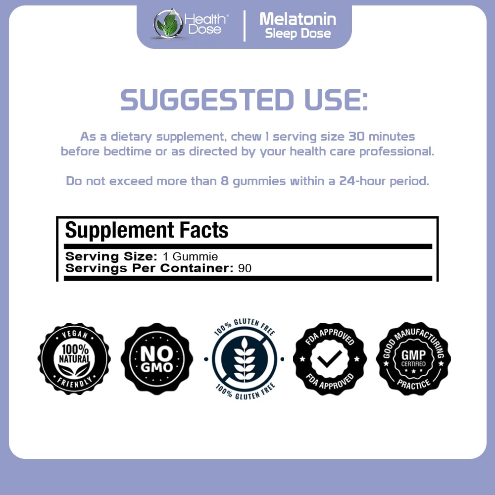 Health Dose Melatonin 6 mg Extra Strength Gummies, 270 Gummies