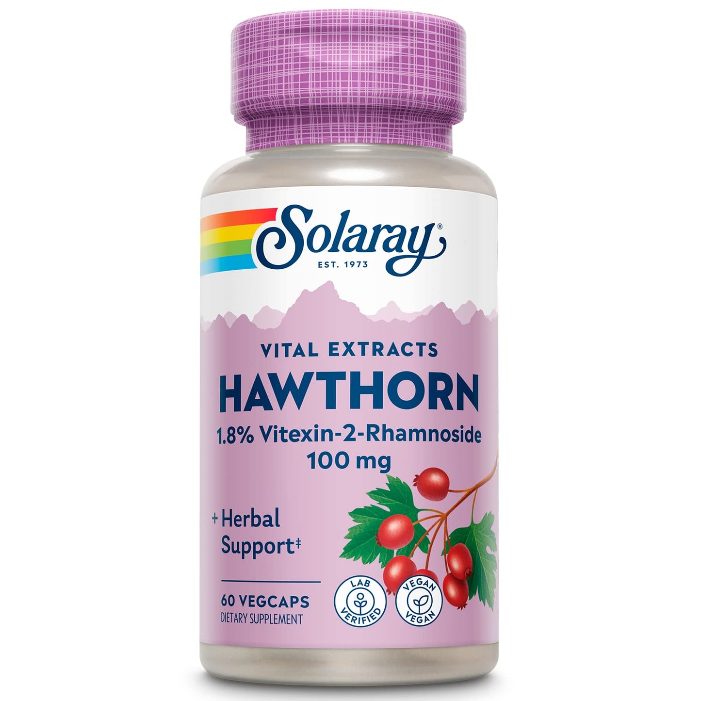 SOLARAY Hawthorn Extract 100mg Capsule, 60 Count