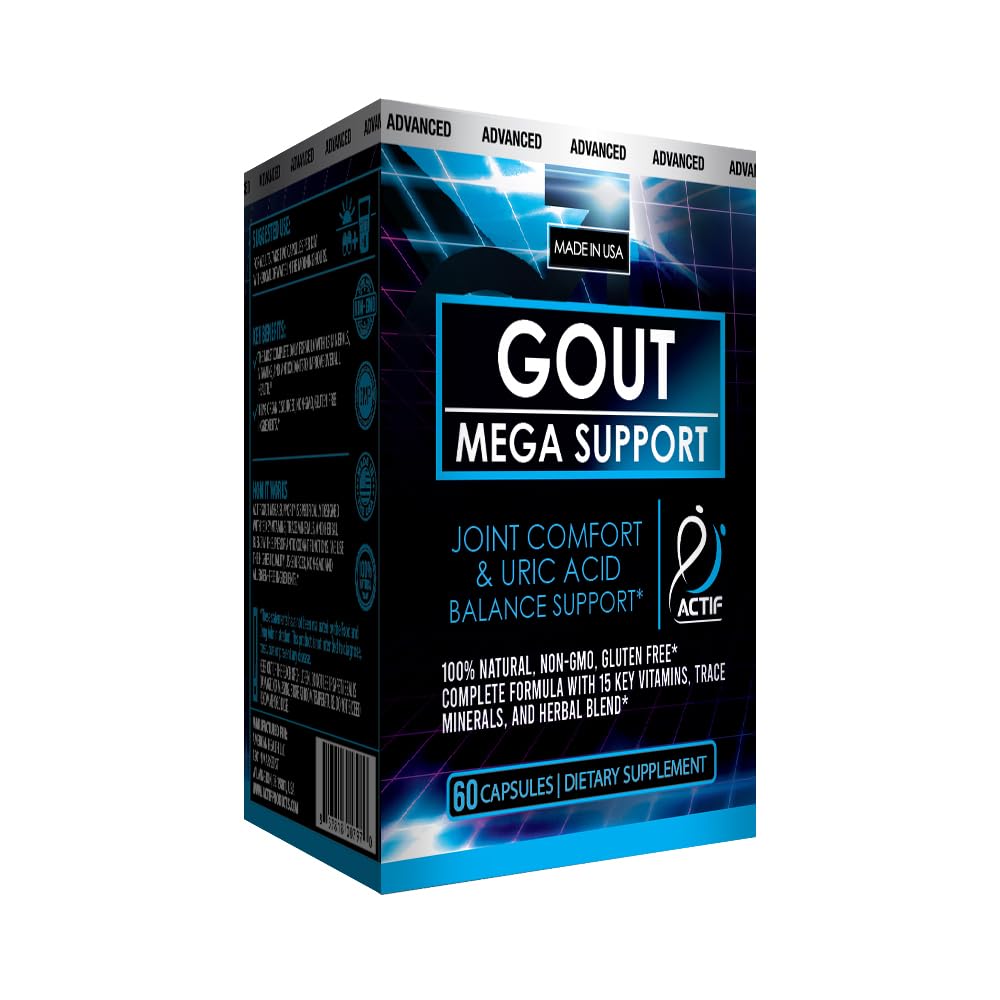 ACTIF Gout Mega Support with 15 Advanced Factors, 60 Capsules