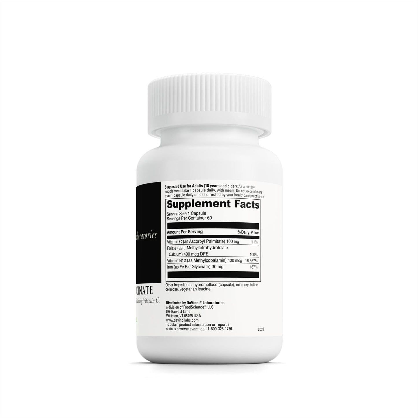 DAVINCI Iron Bis-Glycinate Capsule 60 Count