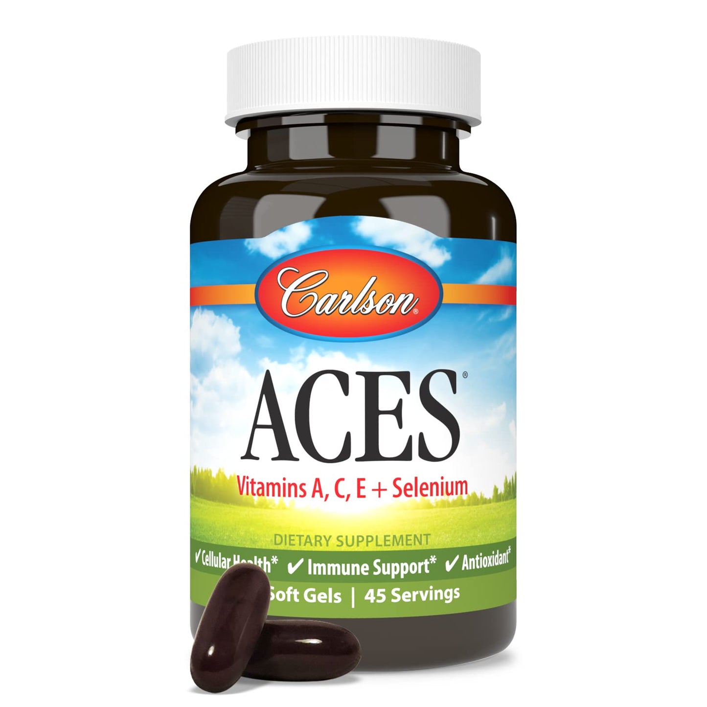 Carlson ACES Vitamins A, C, E + Selenium, Cellular Health Softgels 90