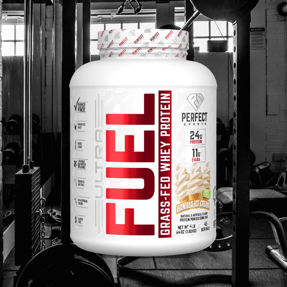 PERFECT SPORTS Ultra Fuel 100% Grass-Fed Whey Protein Powder 64 Servings