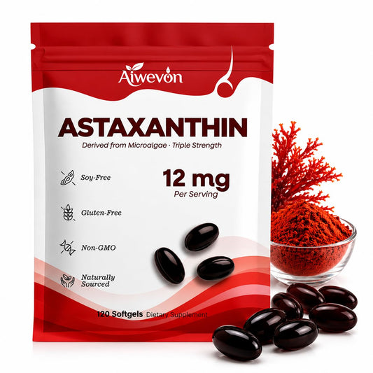 Aiwevon Astaxanthin 12mg Softgels, 120 Softgels
