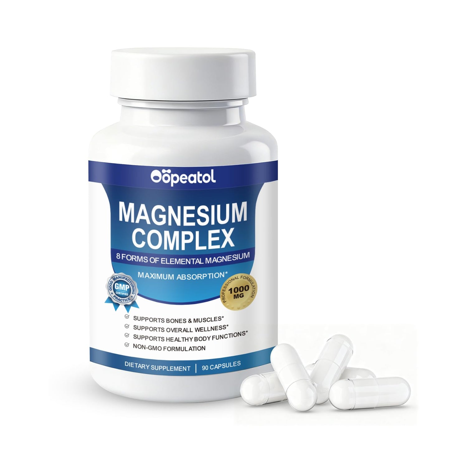 Oopeatol 8 in 1 Magnesium Complex 1000mg Capsules 90 Count
