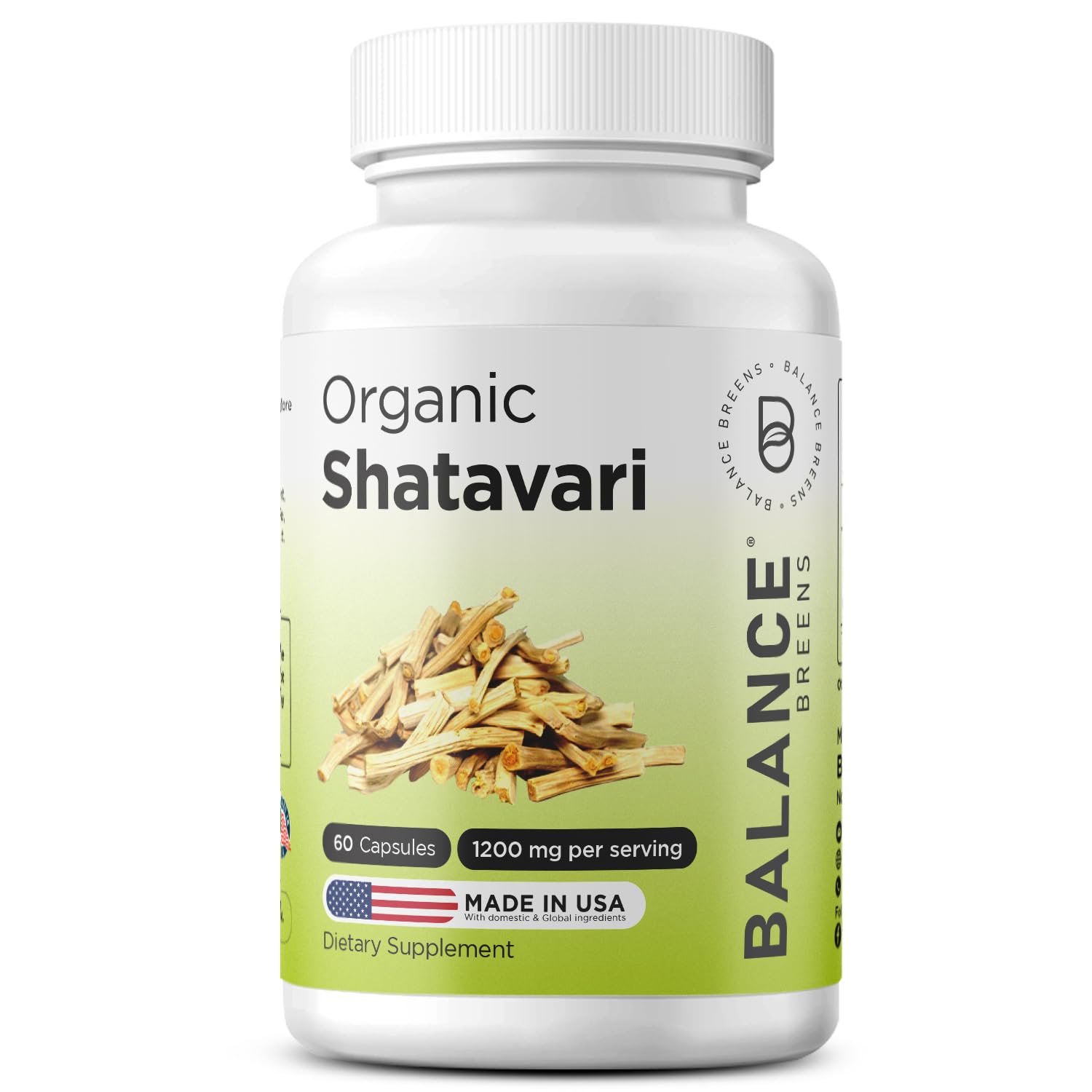 Balancebreens Organic Shatavari 1200mg, 60 Capsules