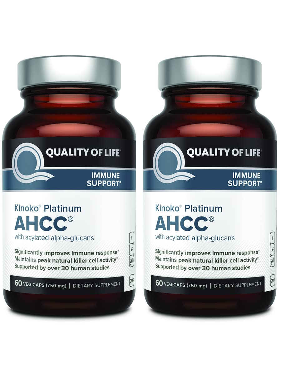 Quality of Life AHCC Kinoko Platinum 750 mg Capsules 120