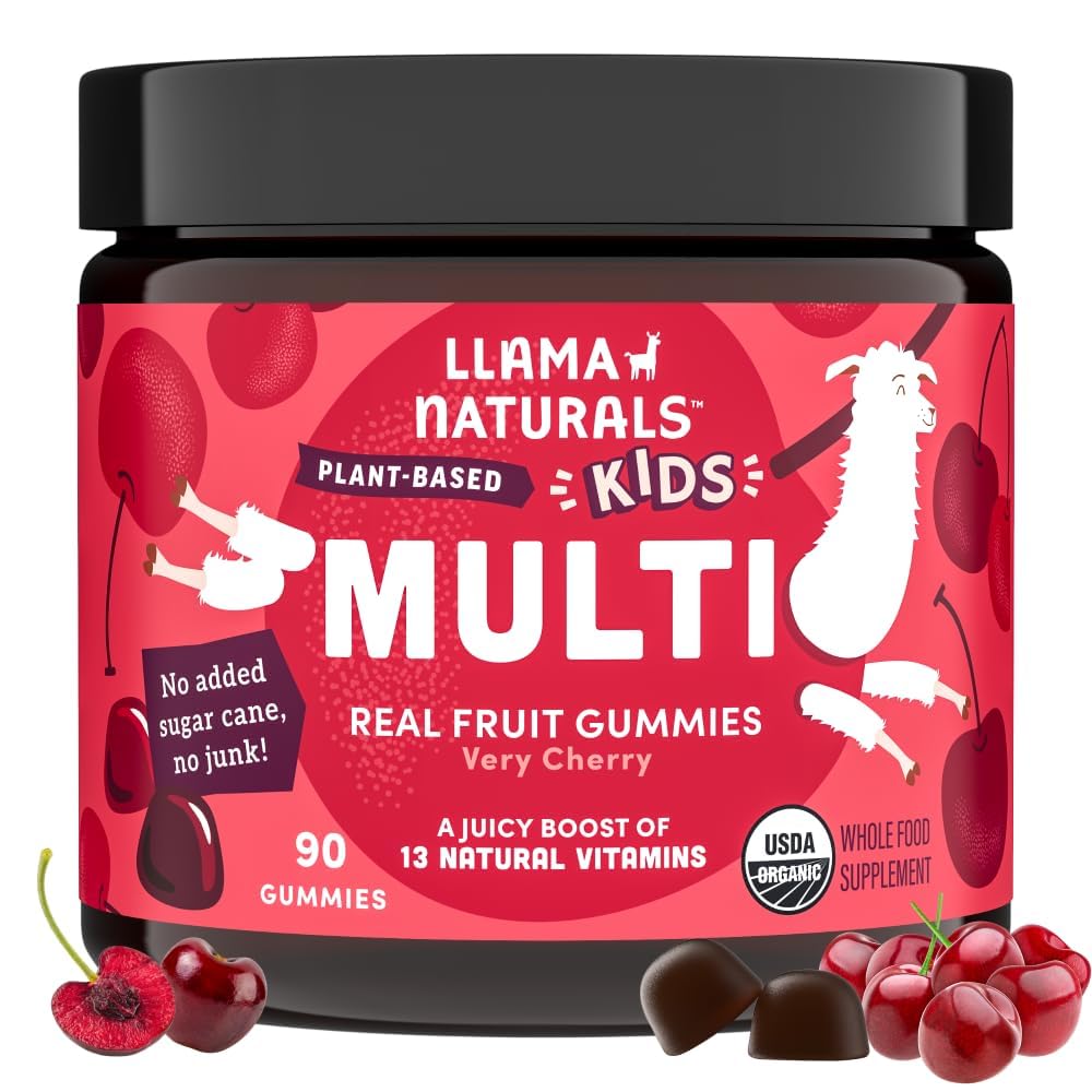 Llama Naturals Kids Multivitamin Gummies, Cherry, 90 Count
