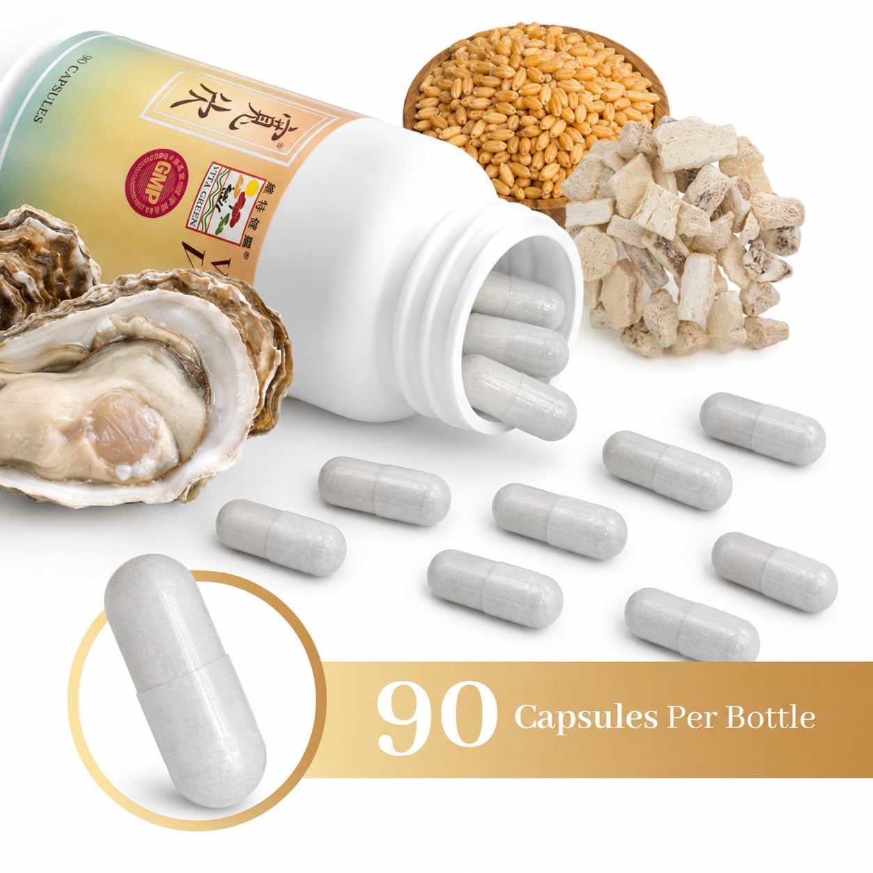 Vita Green Stress Support - Herbal Formula for Calm Capsules, 90 Count