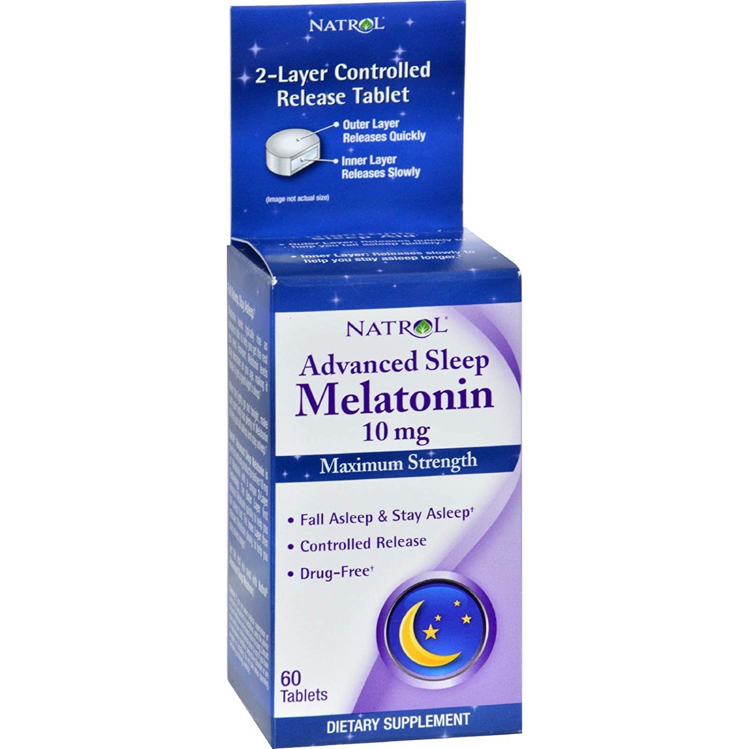 Natrol Advanced Sleep Maximum Strength 10 mg Melatonin, 60 Tablets