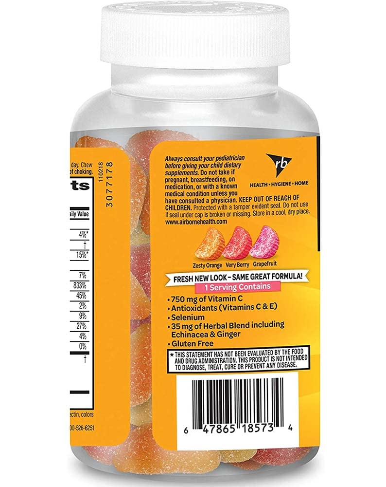 Airborne Assorted Fruit Flavored Gummies, 84 Gummies