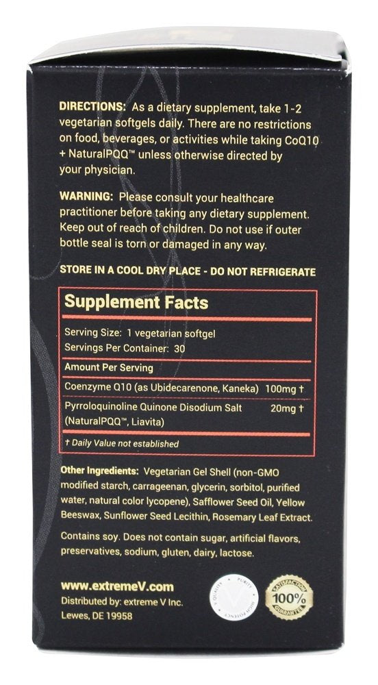Extreme V CoQ10 QQ - CoQ10 Plus Natural PQQ Softgels 60
