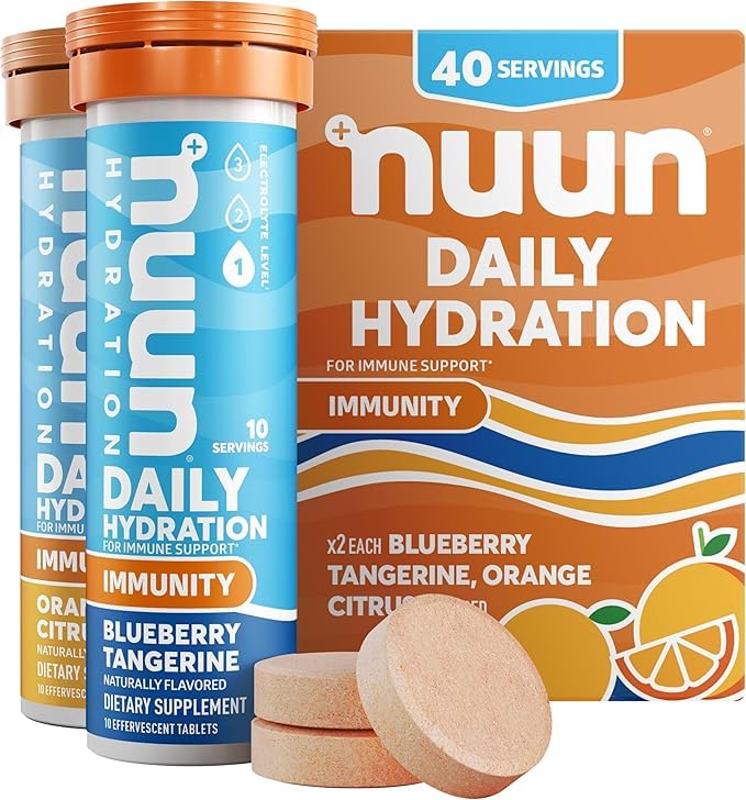 Nuun Active Nuun Hydration Tablets, Blueberry Tangerine & Orange Citrus, 40 Servings