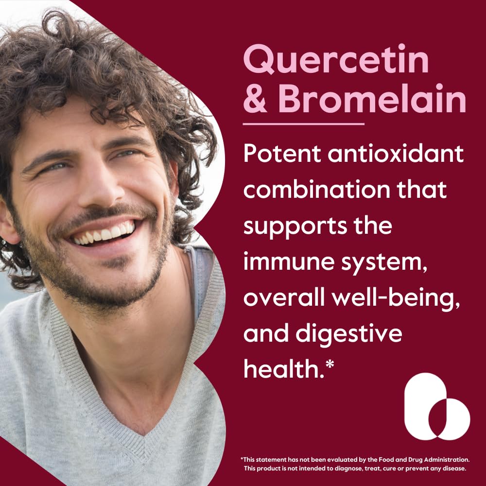 BESTVITE Quercetin with Bromelain 500mg/250mg Capsule, 120 Count
