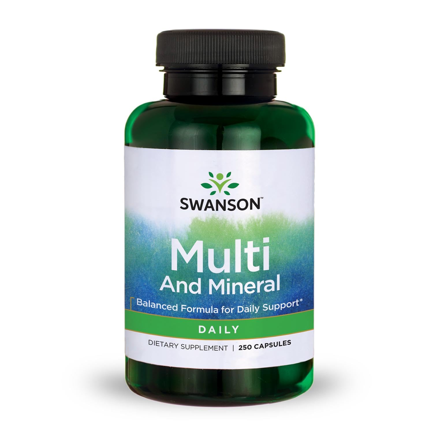 Swanson Multi and Mineral Daily Men's Women's Multivitamin Multimineral Health Supplement Capsule 250