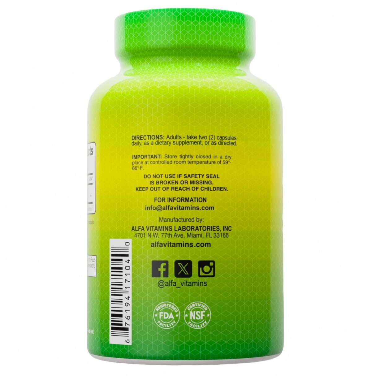 ALFA VITAMINS Kelp Supplement Capsule, 60 Capsules