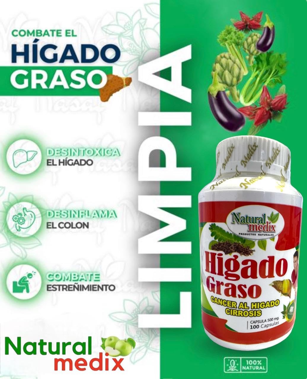 Natural medix Liver Support with Artichoke, Dragon’s Blood & Boldo Capsule, 1 Count