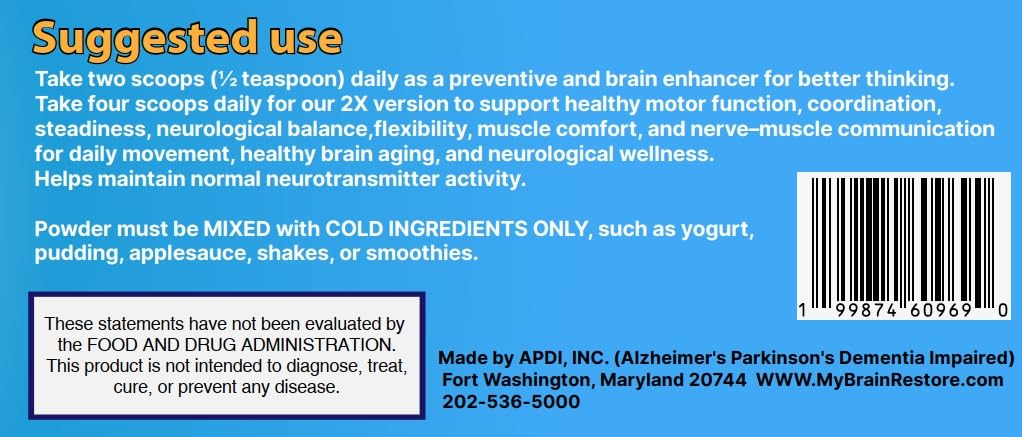 My Brain Restore Preventative – Premium Brain Support Nutraceutical Powder, 2 oz