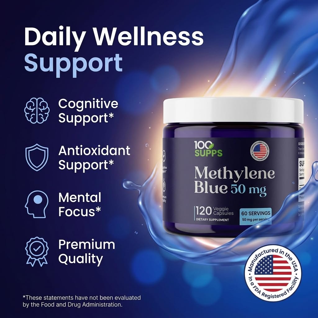 100 Supps Methylene Blue Capsules 120 Count