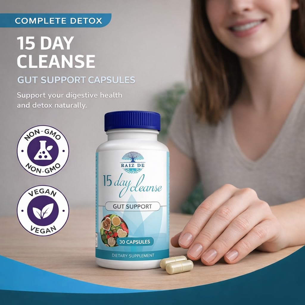 Raiz DE 15-Day Digestive Detox Gut Cleanse Capsule 30 Count